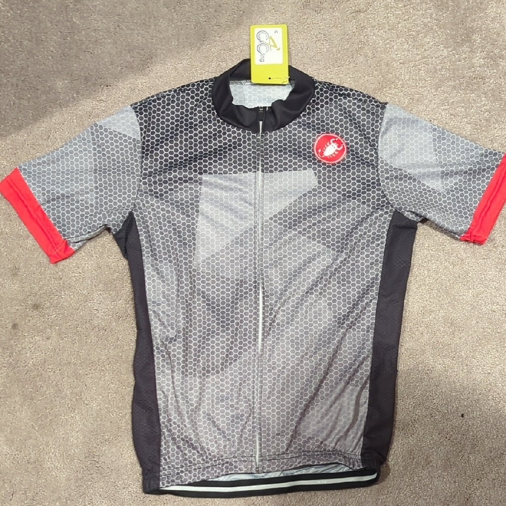 Men's Black and Red Cycling Jersey